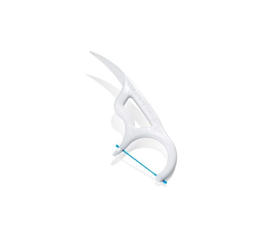 Нить межзубная Curaprox вощеная с пластиковым держателем "Flosspic", 30 шт