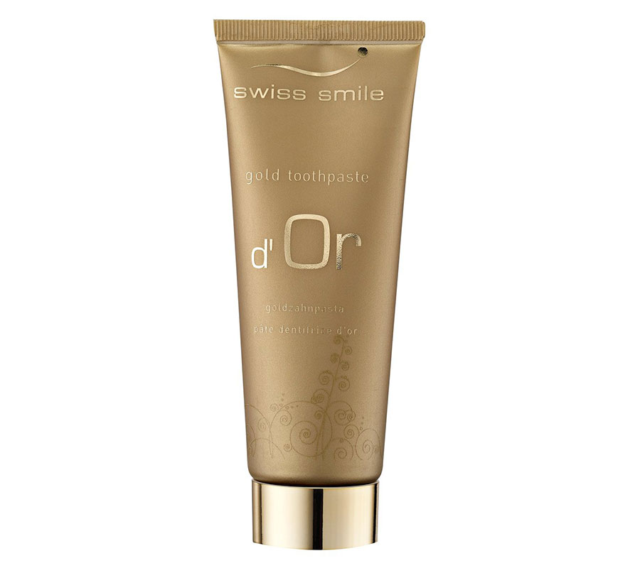 Набор  Swiss Smile "D Or" из гелеобразной зубной пасты и позолоченной зубной щетки