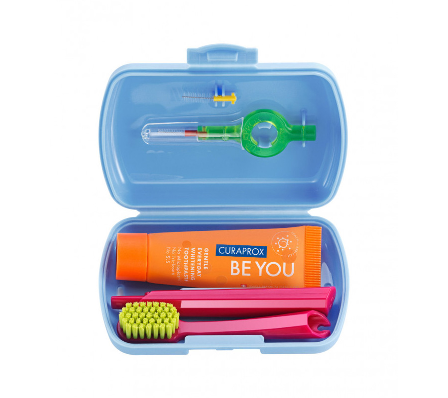 Дорожный набор Curaprox Be You в голубом боксе