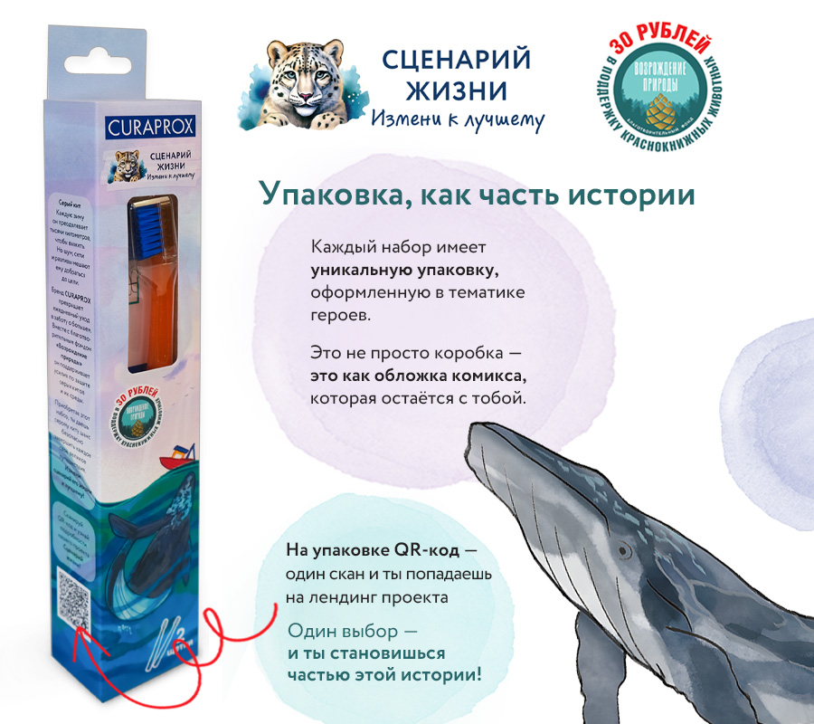 Ортодонтический набор Краснокнижные животные "Серый кит"