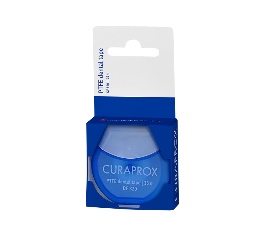 Нить межзубная Curaprox тефлоновая с хлоргексидином, 35 м