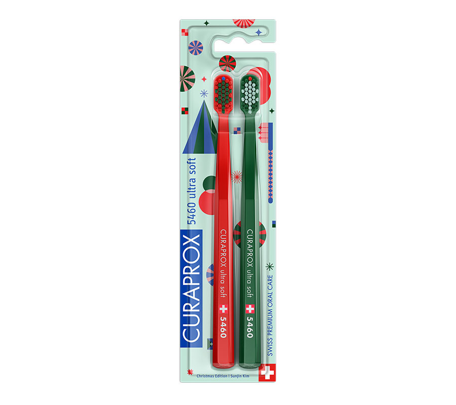 Набор ультрамягких зубных щеток Curaprox CS 5460 Ultra Soft (2шт.) Duo Christmas