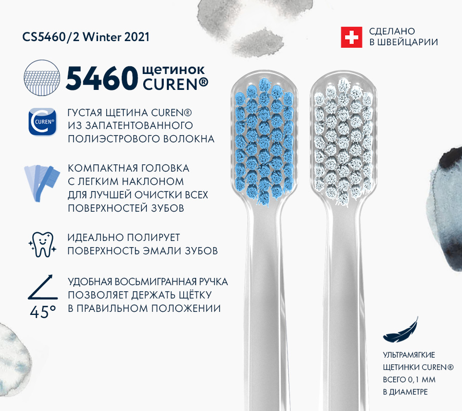 Набор ультрамягких зубных щеток Curaprox CS 5460 Ultra Soft  (2шт.) Duo Winter Special Edition Набор ультрамягких зубных щеток Curaprox CS 5460 Ultra Soft  (2шт.) Duo Winter Special Edition