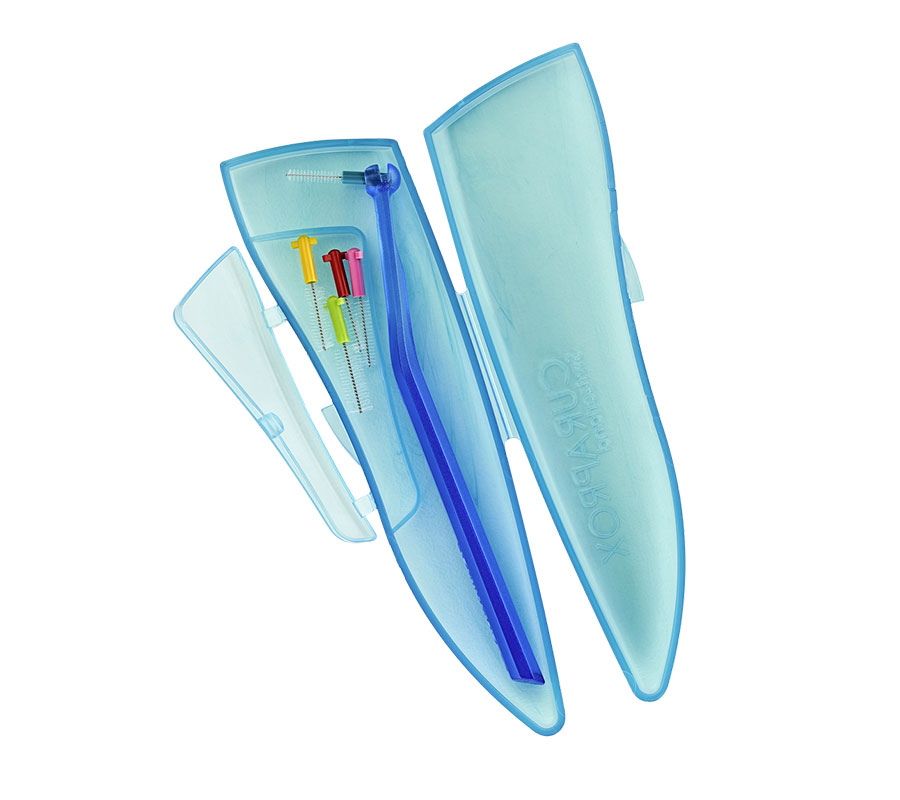 Дорожный набор ершиков с держателем Curaprox в пенале (бирюзовый)