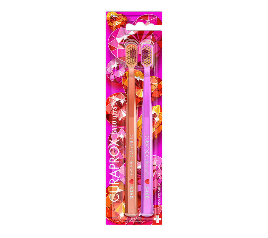 Набор ультрамягких зубных щеток Curaprox CS 5460 Ultra Soft (2шт.) Duo Love