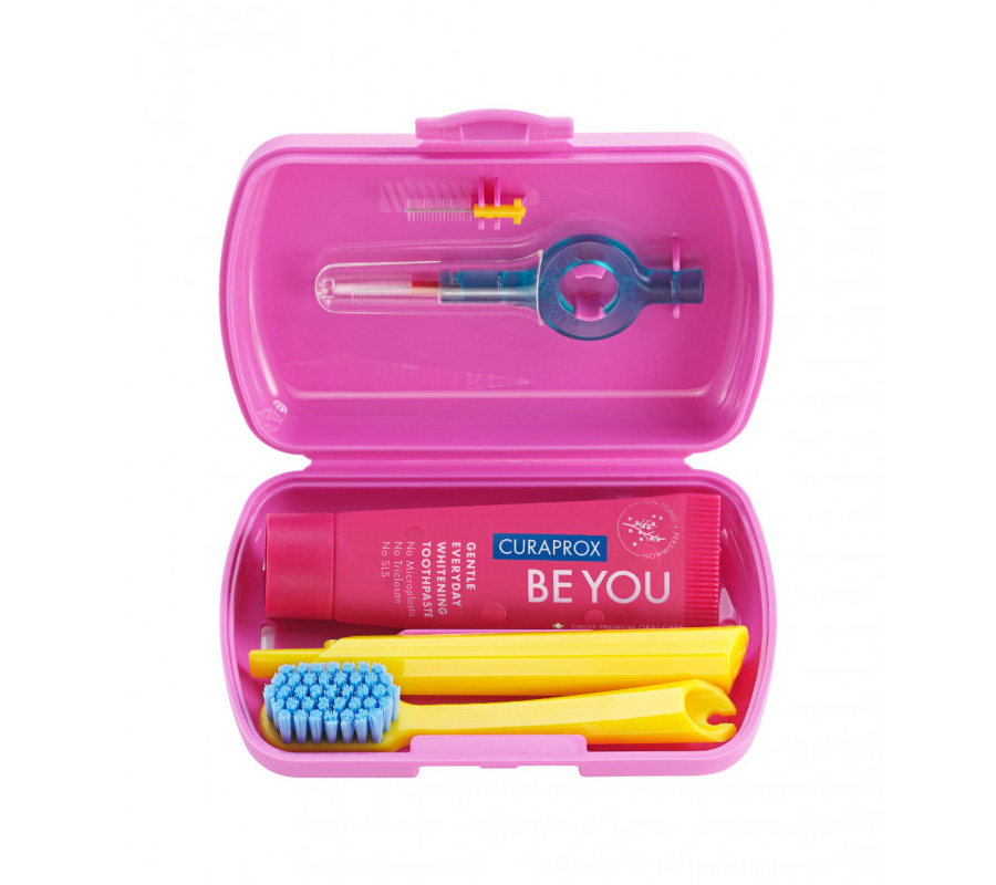 Дорожный набор Curaprox Be You в розовом боксе